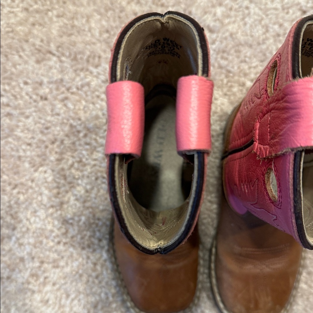 Old West Pink Toddler Girls Square Toe Cowboy Western Boots - Picture 9 of 9